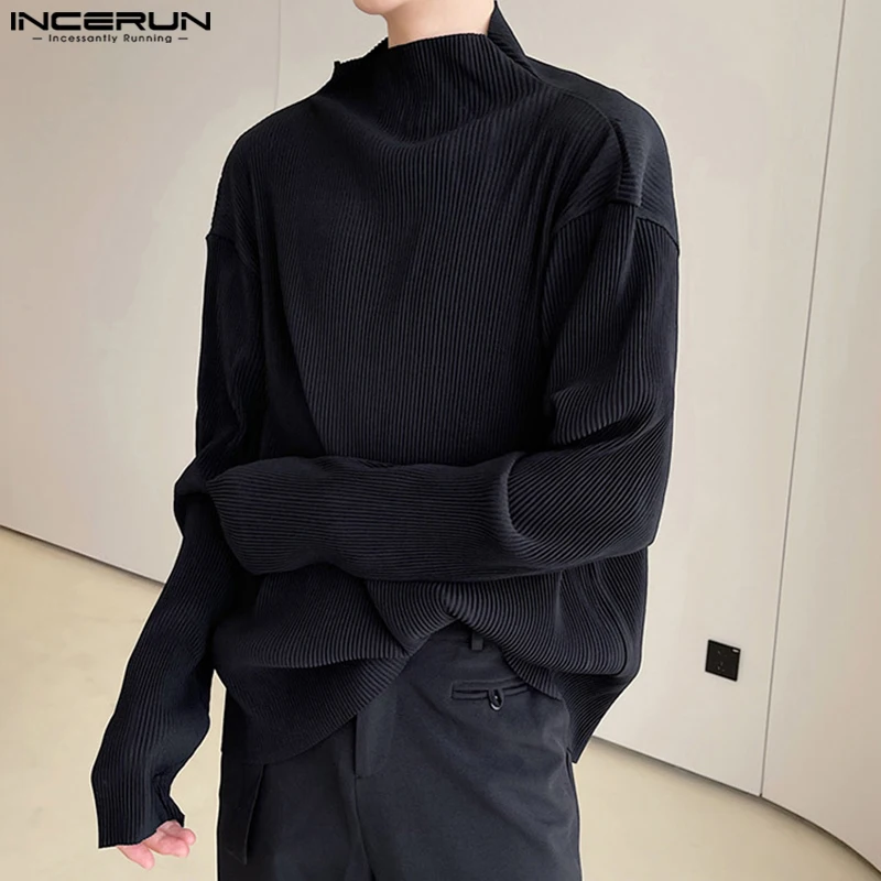 INCERUN Tops 2023 Korean Style Mens Half-high Collar Solid All-match Camiseta Fashion Casual Pleated Long-sleeved T-shirts S-5XL
INCERUN Tops 2023 Korean Style Mens Half-high Collar Solid All-match Camiseta Fashion Casual Pleated Long-sleeved T-shirts S-5XL