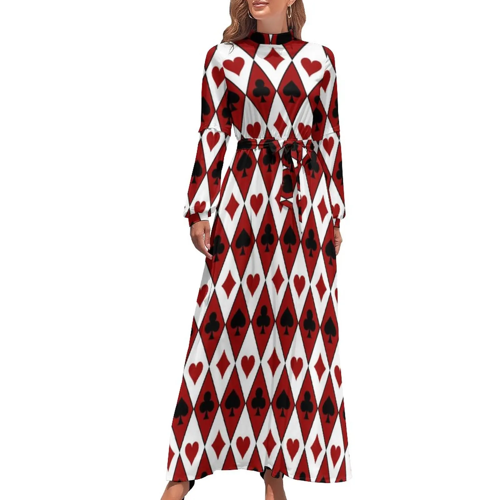 Funny Poker Print Dress Argyle Card Suits Modern Printed Maxi Dress High Waist Long-Sleeve Street Style Beach Long Dresses
Funny Poker Print Dress Argyle Card Suits Modern Printed Maxi Dress High Waist Long-Sleeve Street Style Beach Long Dresses
