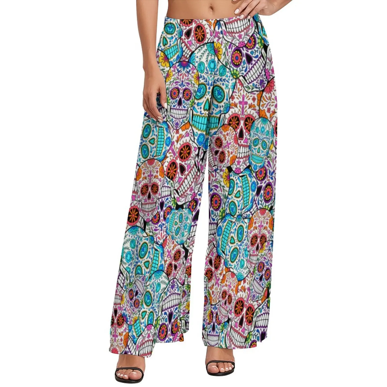 Spooky Skeleton Pants Skulls with Flowers Beach Straight Wide Pants High Waist Kawaii Trousers Big Size
Spooky Skeleton Pants Skulls with Flowers Beach Straight Wide Pants High Waist Kawaii Trousers Big Size