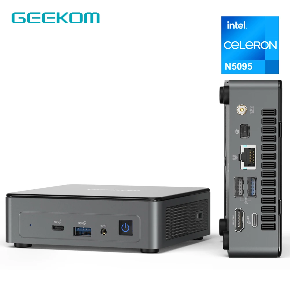 

GEEKOM Mini PC Mini Air 11 Mini Computer with 11th Gen N5095 (Up to 2.9 GHz) Dual DDR4 Win 11 Pro HDMI/Type-C/Wifi5/BT4.2