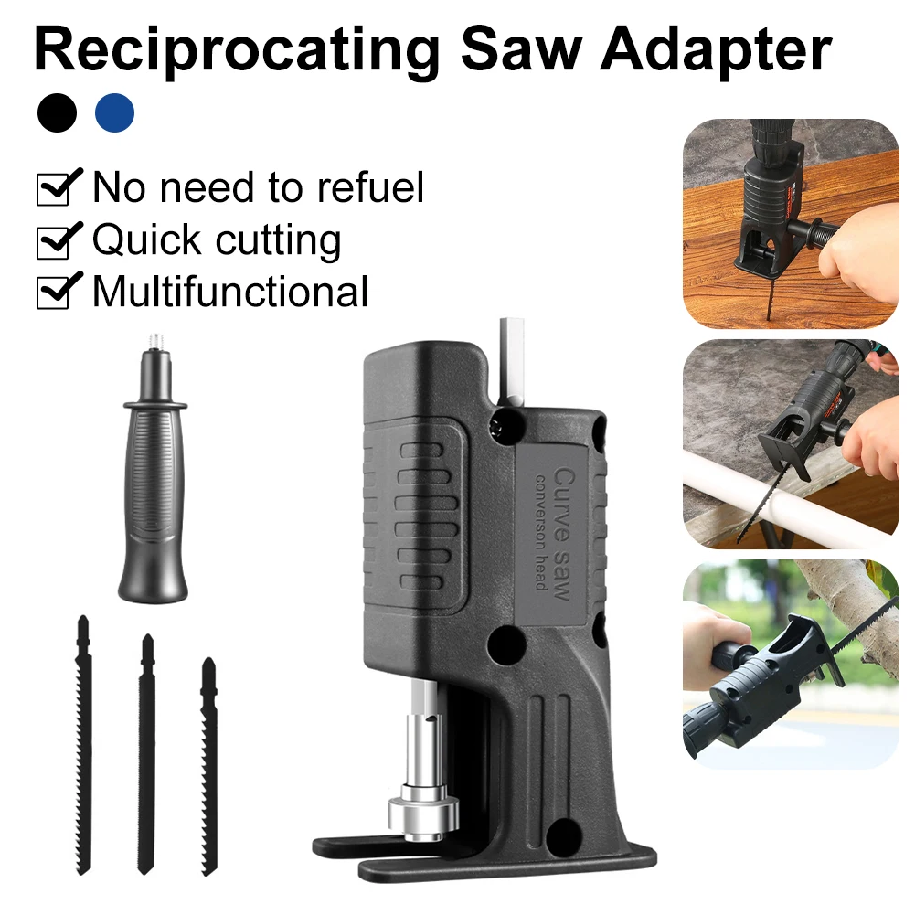 Reciprocating Saw Adapter Electric Drill Modified Chainsaw Conversion Head Wood Cutter Machine Attachment With 3 Sawblades
Reciprocating Saw Adapter Electric Drill Modified Chainsaw Conversion Head Wood Cutter Machine Attachment With 3 Sawblades