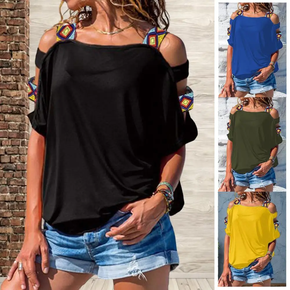 Hollow Off Shoulder Women T-shirt Short Sleeve Solid Color Thin Breathable Cold Short Sleeve Tee Top Female Clothing
Hollow Off Shoulder Women T-shirt Short Sleeve Solid Color Thin Breathable Cold Short Sleeve Tee Top Female Clothing