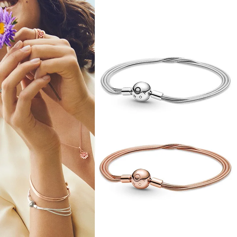 2021 New S925 Silver Round Button Multi Chain Pan Bracelet Snake Bone Chain For Women's Diy Beads Treasure Accessorie
2021 New S925 Silver Round Button Multi Chain Pan Bracelet Snake Bone Chain For Women's Diy Beads Treasure Accessorie
