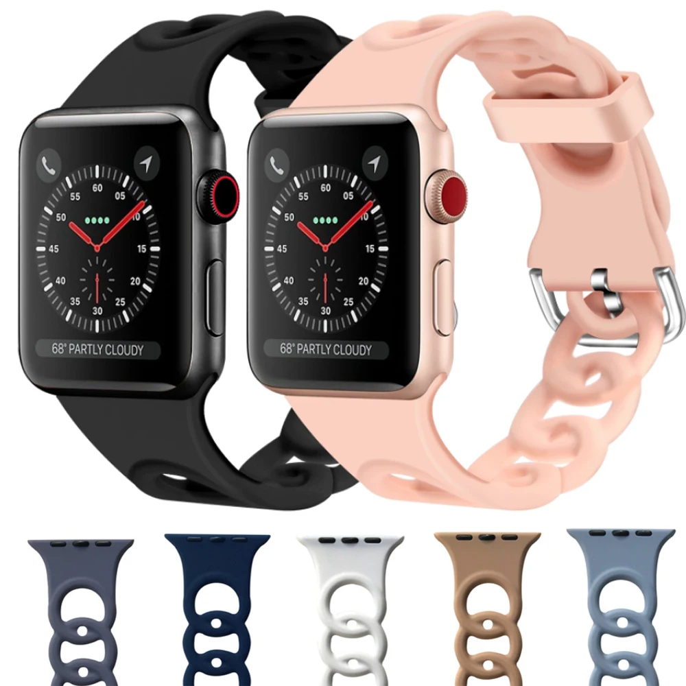 Silicone Strap For correa Apple watch band 44mm 40 45mm 41mm 42mm 38mm 44 mm Accessories Sport band Apple Watch Serie 7 SE 6 5 3
Silicone Strap For correa Apple watch band 44mm 40 45mm 41mm 42mm 38mm 44 mm Accessories Sport band Apple Watch Serie 7 SE 6 5 3