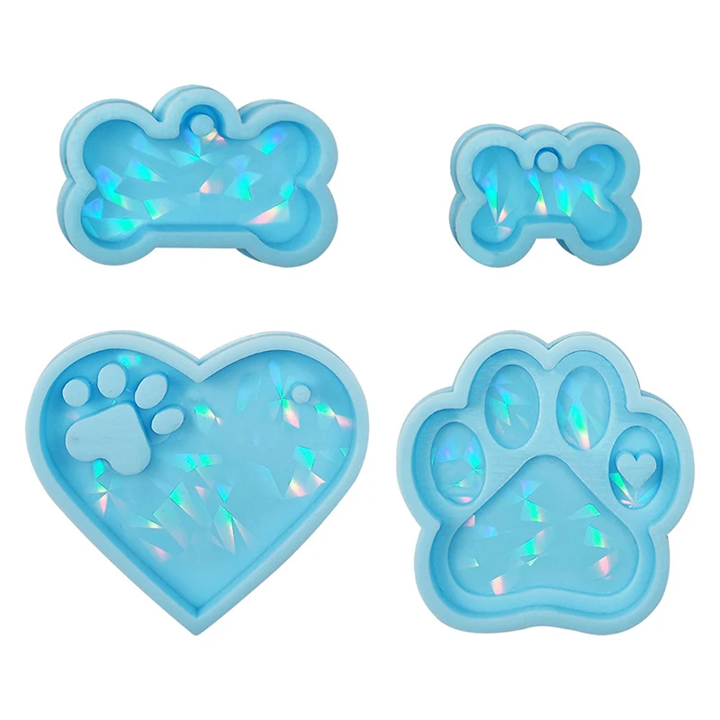 1PC DIY Holographic Heart Cats Paw Bone Charm Silicone Mold Light and Shadow Pet Tags Keychain Pendant Crystal Epoxy Resin Mold
1PC DIY Holographic Heart Cats Paw Bone Charm Silicone Mold Light and Shadow Pet Tags Keychain Pendant Crystal Epoxy Resin Mold