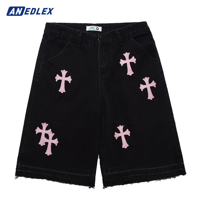 Hip Hop Men Fashion Denim Shorts Cross Embroidery Denim Short Streetwear Fashion Women Denim Pants 2022 New Summer Casual Jeans
Hip Hop Men Fashion Denim Shorts Cross Embroidery Denim Short Streetwear Fashion Women Denim Pants 2022 New Summer Casual Jeans