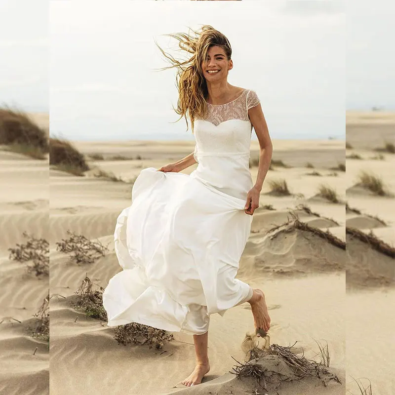 Elegant Beach Wedding Dress 2022 Chiffon A-Line Sweep Train Backless Elegant Bride Gown Robe De Mariée Custom Made High Quality
Elegant Beach Wedding Dress 2022 Chiffon A-Line Sweep Train Backless Elegant Bride Gown Robe De Mariée Custom Made High Quality
