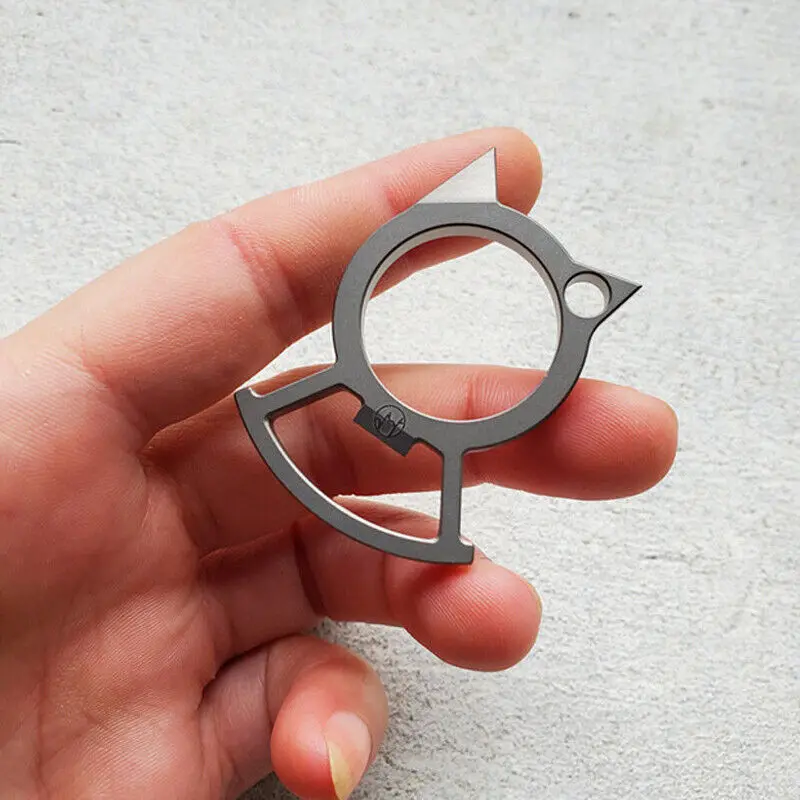 Titanium Key Chain Necklace Pendant Portable Broken Window Tools Finger Ring 
Titanium Key Chain Necklace Pendant Portable Broken Window Tools Finger Ring
