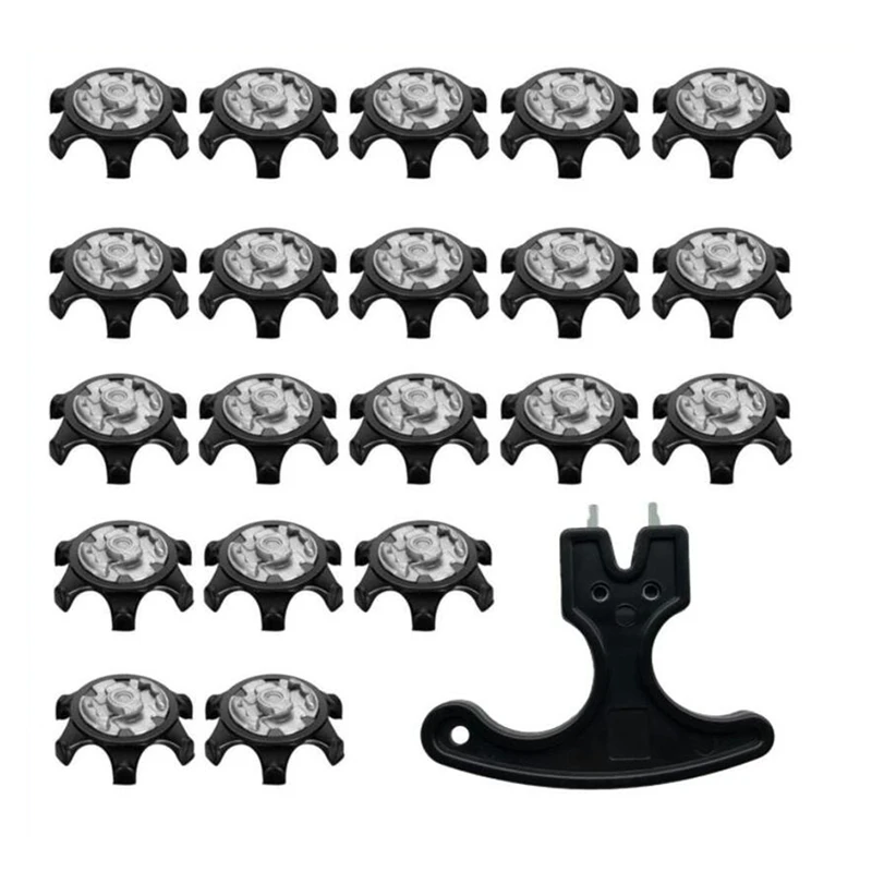 Easy Replacement Spikes Cleats Golf Shoes Black 20+1Pcs,Universal Anti Skid Golf Shoes, Spike Wrench Pin Shoes Remover
Easy Replacement Spikes Cleats Golf Shoes Black 20+1Pcs,Universal Anti Skid Golf Shoes, Spike Wrench Pin Shoes Remover