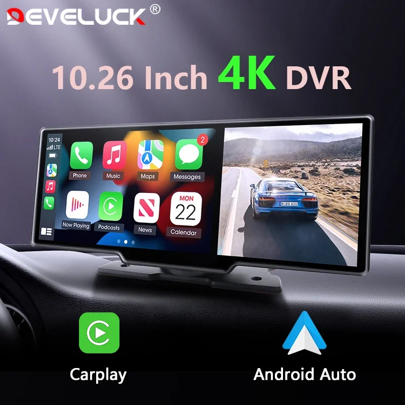 10.26" Car DVR Carplay Android Auto Dashcam 4K 3840*2160 Front and 1080P Rear Camera Voice Control GPS Wifi Recorder Dual lens
10.26" Car DVR Carplay Android Auto Dashcam 4K 3840*2160 Front and 1080P Rear Camera Voice Control GPS Wifi Recorder Dual lens