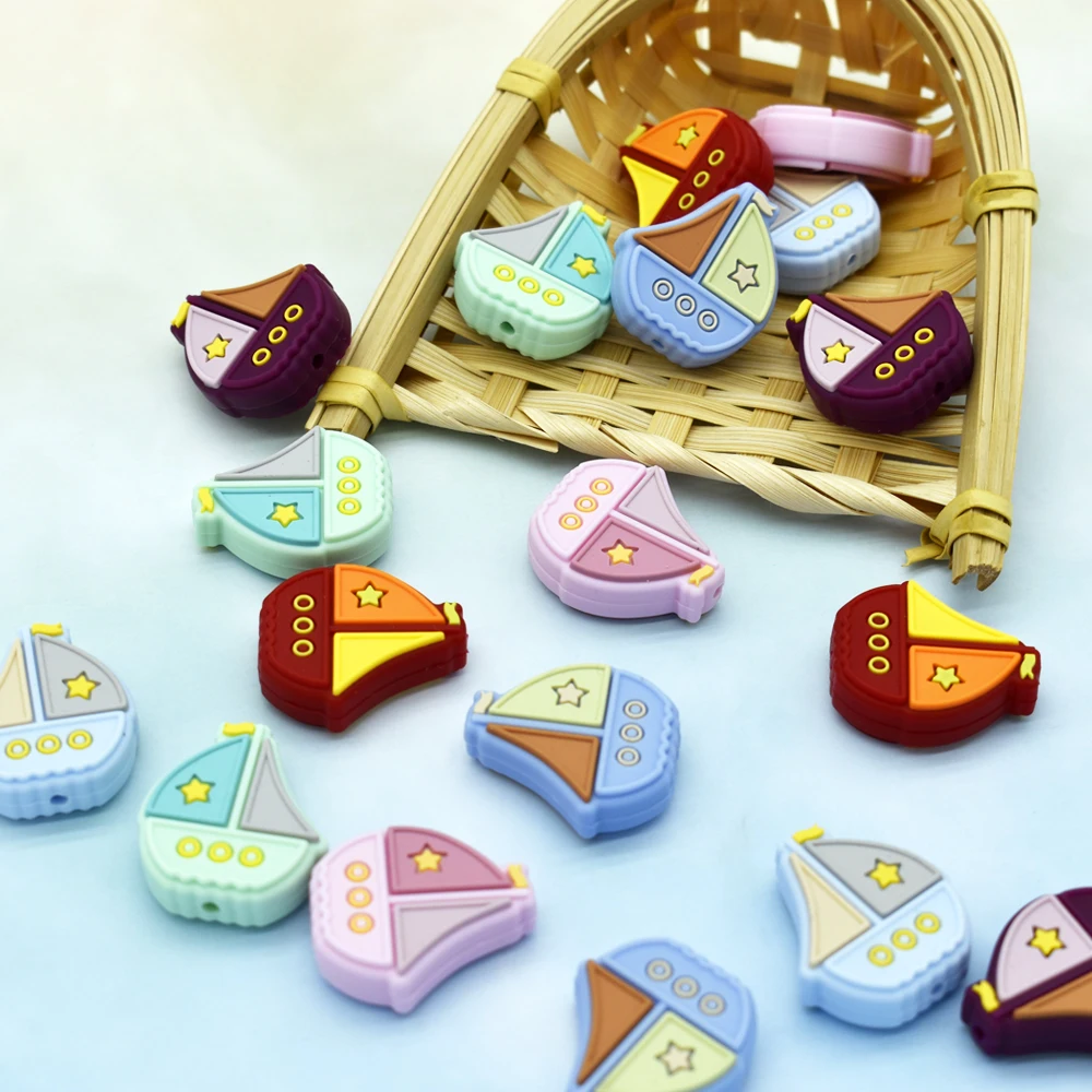 10pcs Baby Silicone Teether Beads Food Grade Silicone Colorful Sailboat Teething Pendant DIY Pacifier Chain Bead Kid Nurse Gift
10pcs Baby Silicone Teether Beads Food Grade Silicone Colorful Sailboat Teething Pendant DIY Pacifier Chain Bead Kid Nurse Gift