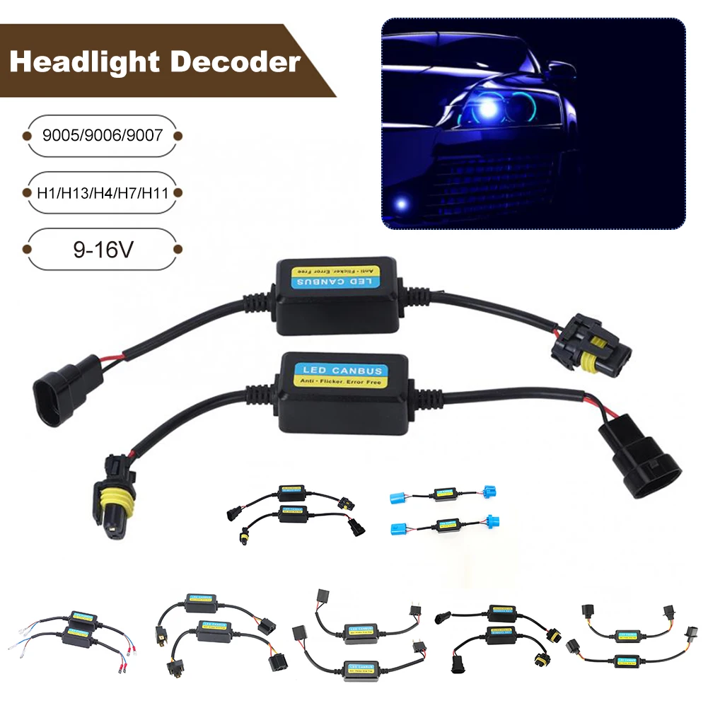 2Pcs headlight decoder h4 for Car Led h7 headlight decoder H1 H13 9005 9006 9007 H11 LED Lamp Anti-Flicker Error Canceler Filter
2Pcs headlight decoder h4 for Car Led h7 headlight decoder H1 H13 9005 9006 9007 H11 LED Lamp Anti-Flicker Error Canceler Filter