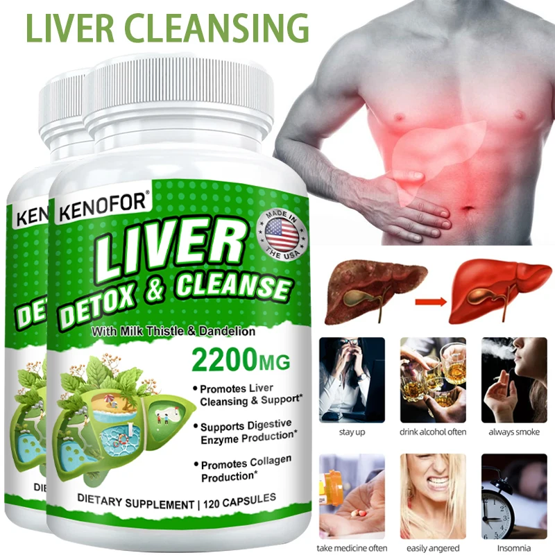 KENOFOR Milk Thistle Liver Cleansing, Detoxifying and Repairing Liver Supplement, Effective Defense Against Fatty Liver Disease
KENOFOR Milk Thistle Liver Cleansing, Detoxifying and Repairing Liver Supplement, Effective Defense Against Fatty Liver Disease