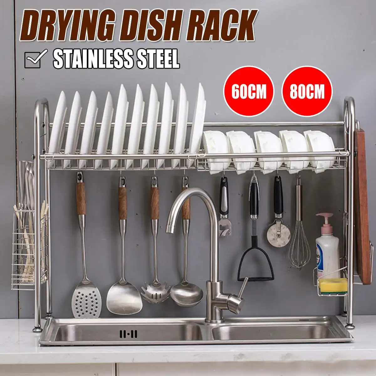 60/80cm Dish Rack Kitchen Storage Holder Drainer Bowl Tableware Plate Portable Dish Drying Rack Home Shelf Dinnerware Organizer
60/80cm Dish Rack Kitchen Storage Holder Drainer Bowl Tableware Plate Portable Dish Drying Rack Home Shelf Dinnerware Organizer
