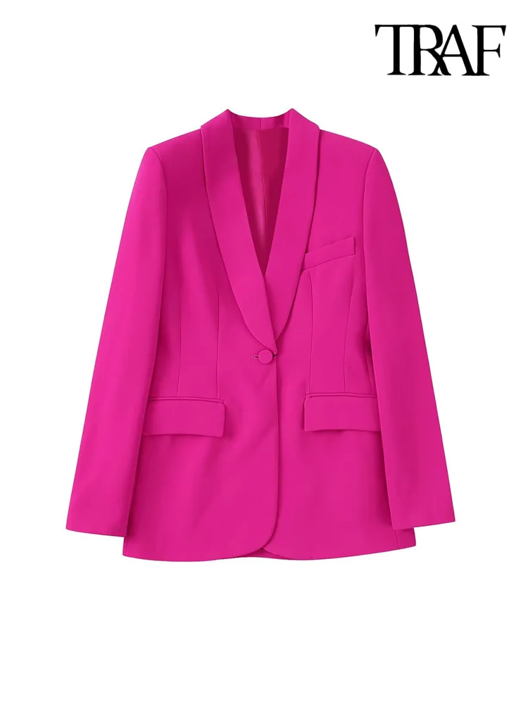 TRAF Women Fashion With Tuxedo Collar Front Button Blazer Coat Vintage Long Sleeve Flap Pockets Female Outerwear Chic Tops
TRAF Women Fashion With Tuxedo Collar Front Button Blazer Coat Vintage Long Sleeve Flap Pockets Female Outerwear Chic Tops