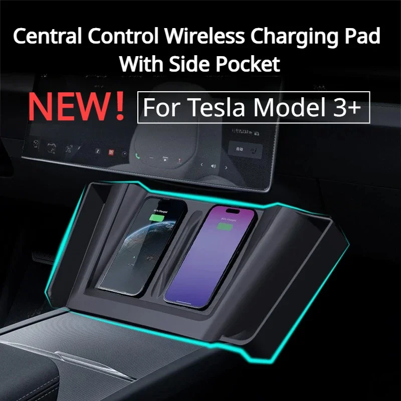 For Tesla Model 3+ Central Control Wireless Charging Pad with Side Pocket Silicone Side Storage Box New Model3 Car Accessories
For Tesla Model 3+ Central Control Wireless Charging Pad with Side Pocket Silicone Side Storage Box New Model3 Car Accessories