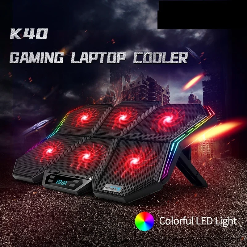 Coolcold Gaming RGB Laptop Cooler 12-17 Inch Led Screen Laptop Cooling Pad Notebook Cooler Stand With Six Fan And 2 USB Ports 
Coolcold Gaming RGB Laptop Cooler 12-17 Inch Led Screen Laptop Cooling Pad Notebook Cooler Stand With Six Fan And 2 USB Ports