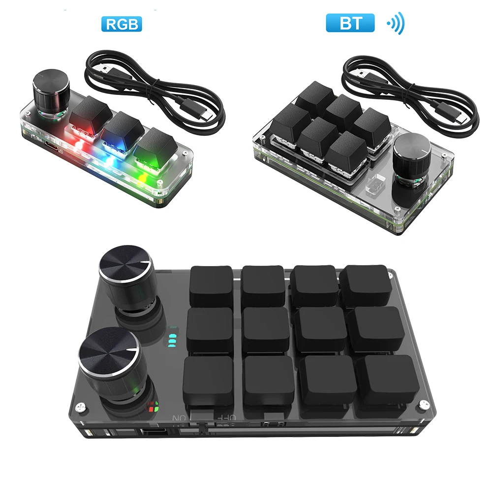 Mini USB Custom Keyboard Programming Macro Knob RGB 3 6 12 Key Copy Paste Button PS Gaming Keypad Mechanical Hotswap Keyboard BT
Mini USB Custom Keyboard Programming Macro Knob RGB 3 6 12 Key Copy Paste Button PS Gaming Keypad Mechanical Hotswap Keyboard BT
