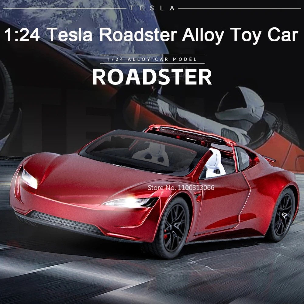 1:24 Tesla Roadster Alloy Toy Car Model Diecasts Metal Supercar with Light and Sound Vehicle Toy for Children Gift Collectible
1:24 Tesla Roadster Alloy Toy Car Model Diecasts Metal Supercar with Light and Sound Vehicle Toy for Children Gift Collectible