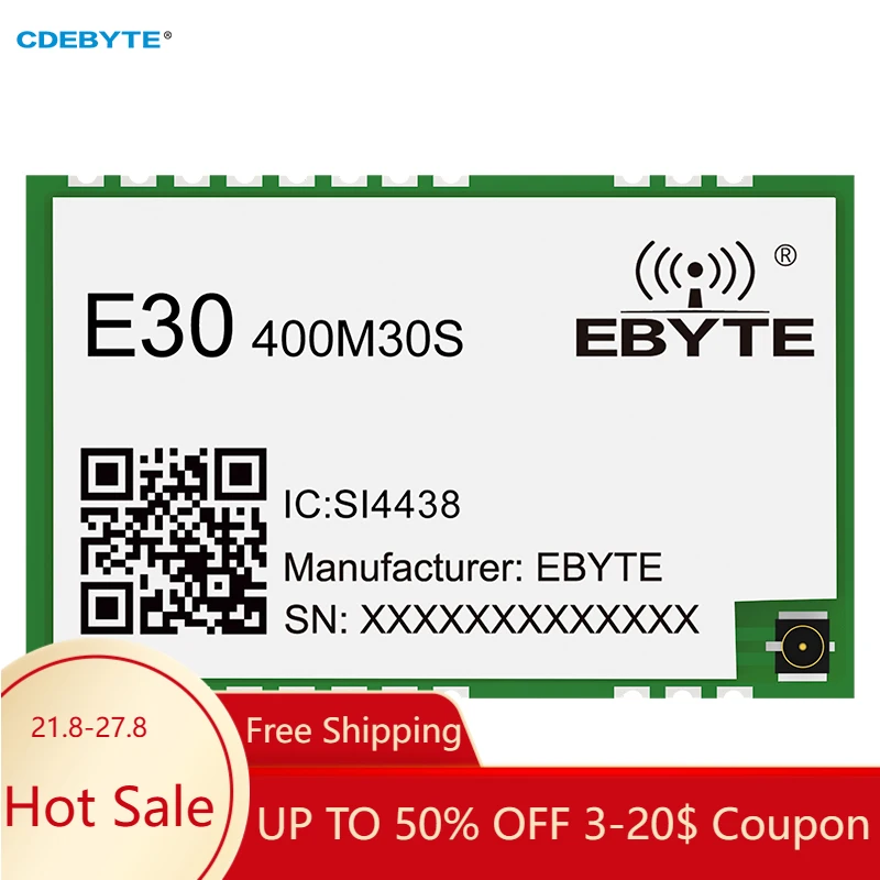 2pcs SI4438 433MHz 470MHz DIY Wireless Transceiver and Receiver E30-400M30S(4438) 1W Radio Frequency Module SMD 30dBm 5.6km IPX
2pcs SI4438 433MHz 470MHz DIY Wireless Transceiver and Receiver E30-400M30S(4438) 1W Radio Frequency Module SMD 30dBm 5.6km IPX