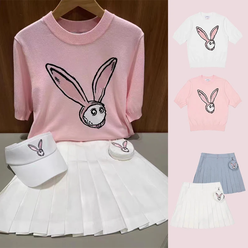 Golf Apparel Women's Spring/Summer Playful Thin Short Sleeve Knitwear High Waist Slim Fit Pleated Short Skirt
Golf Apparel Women's Spring/Summer Playful Thin Short Sleeve Knitwear High Waist Slim Fit Pleated Short Skirt