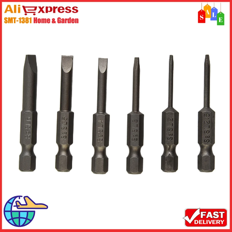 6 Pcs/set 50mm Flat Head Slotted Tip Set Magnetic Screwdrivers Bits Set 2.0-6.0mm Driver Bits Hand Tools Screwdriver Drill Bit
6 Pcs/set 50mm Flat Head Slotted Tip Set Magnetic Screwdrivers Bits Set 2.0-6.0mm Driver Bits Hand Tools Screwdriver Drill Bit
