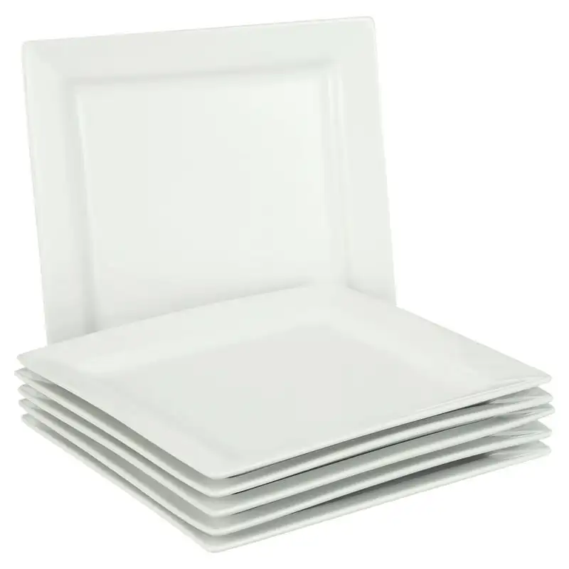 Porcelain Dinner Plates, White, Set of 6 
Porcelain Dinner Plates, White, Set of 6