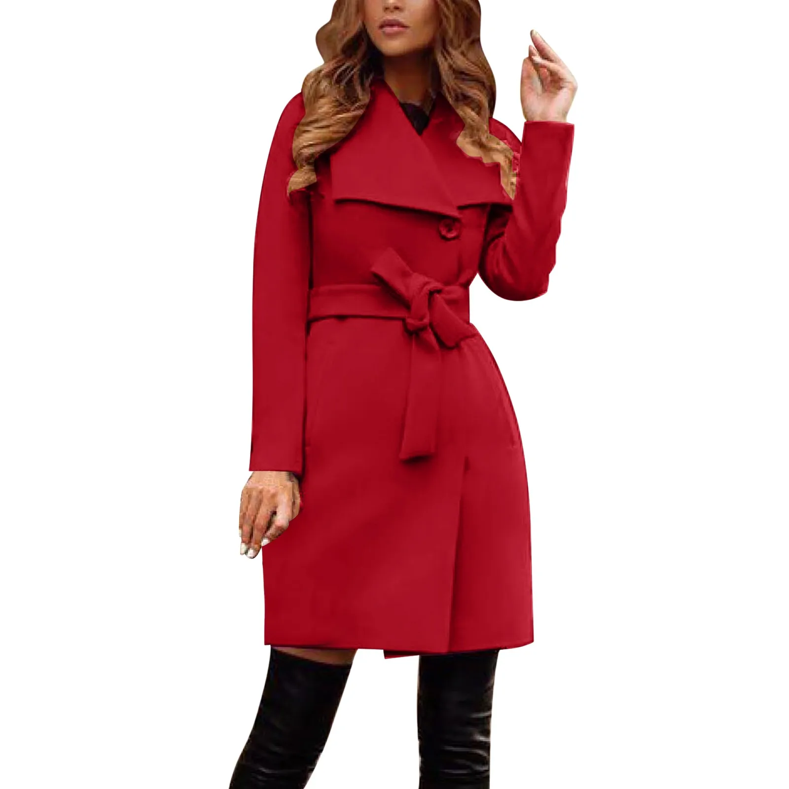 Women's Causal Elegant Lapel Collar Solid Color Woolen Wrap Coat With Belt Midi Wool Coats Women Cross Girl
Women's Causal Elegant Lapel Collar Solid Color Woolen Wrap Coat With Belt Midi Wool Coats Women Cross Girl