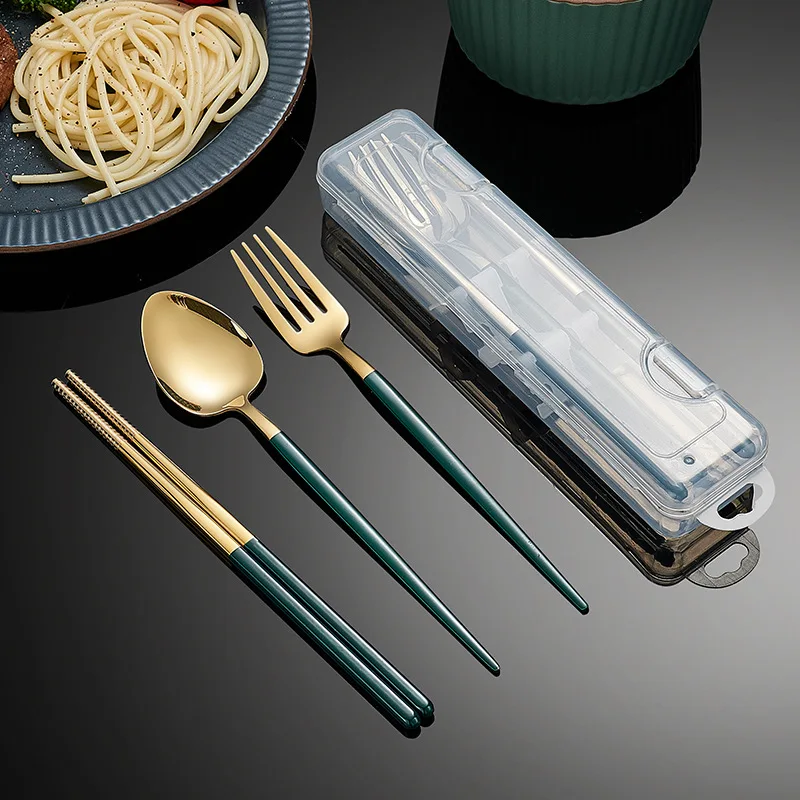 3-Piece Tableware Set 304 Stainless Steel Fork Spoon Chopsticks Set Creative Portable Tableware Of Student Office Worker Gifts
3-Piece Tableware Set 304 Stainless Steel Fork Spoon Chopsticks Set Creative Portable Tableware Of Student Office Worker Gifts
