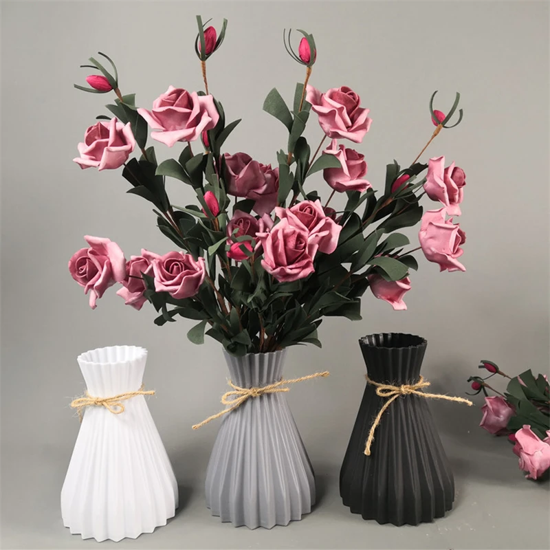Modern Plastic Vases European Anti-Ceramic Flower Vase Room Decorations Home Unbreakable Ornaments Basket Flower Arrangement
Modern Plastic Vases European Anti-Ceramic Flower Vase Room Decorations Home Unbreakable Ornaments Basket Flower Arrangement
