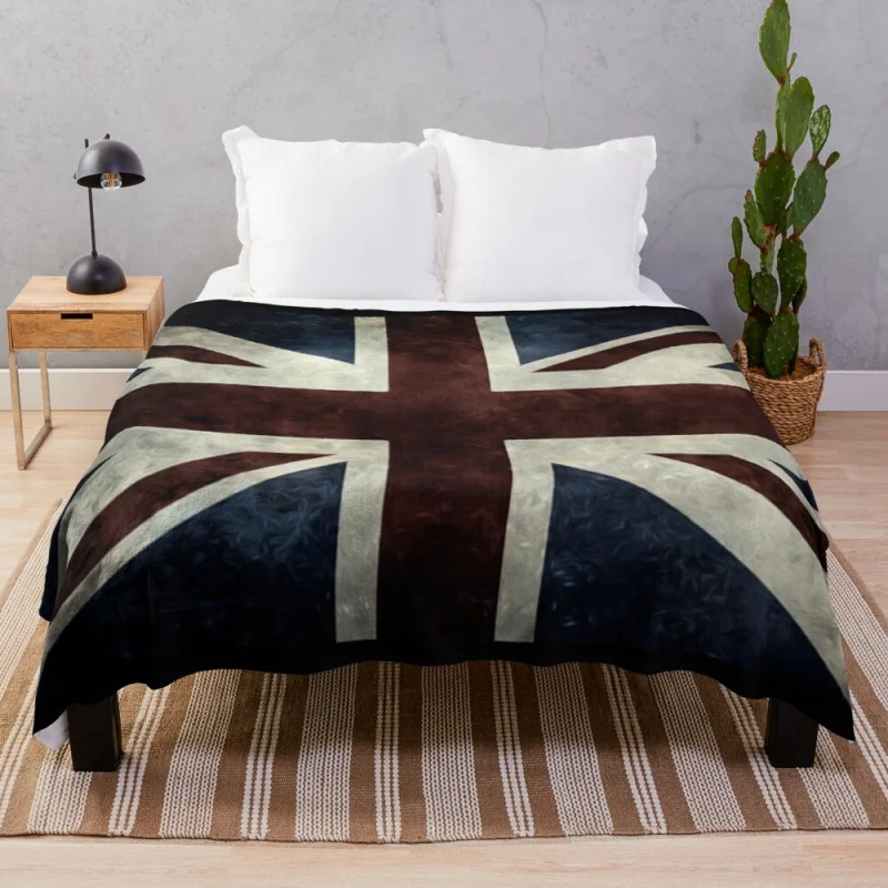 

A grunge looking distressed Union Jack uk version Throw Blanket Blankets For Sofa Large Fluffy Plaid
