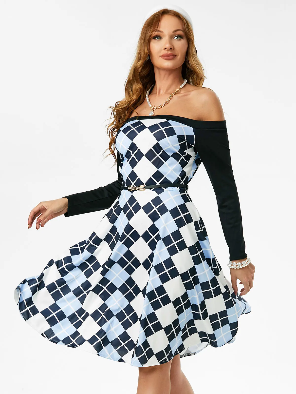 Women Sexy Off Shoulder Dress 2022 New Long Sleeve A-Line Knee-Length Plaid Dresses Fashion Casual Female Clothing Skirt Vestido
Women Sexy Off Shoulder Dress 2022 New Long Sleeve A-Line Knee-Length Plaid Dresses Fashion Casual Female Clothing Skirt Vestido