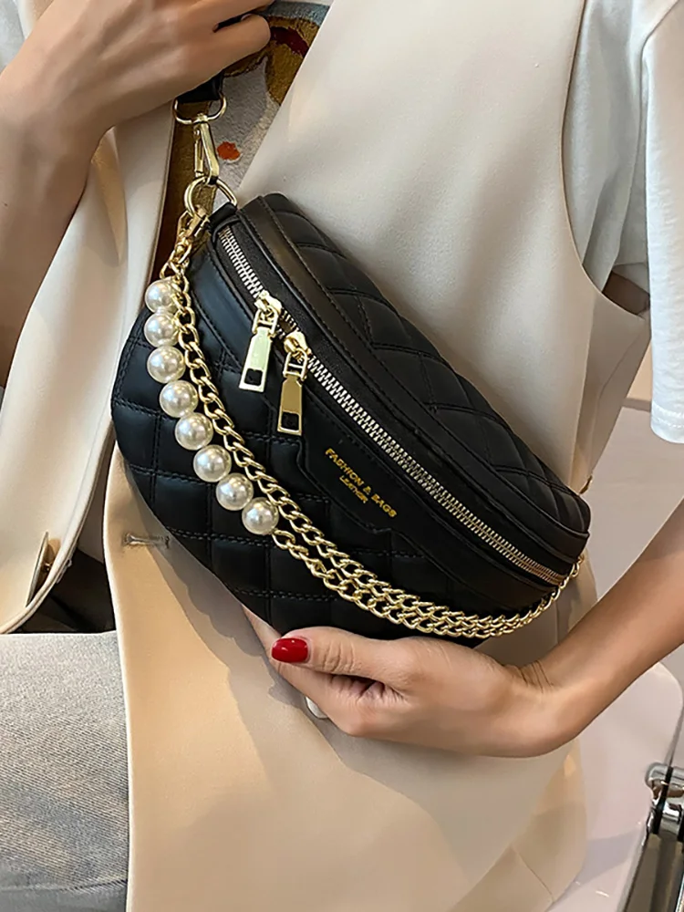 Fashion Women's Chest Bag PU Leather Beading Chains Messenger Shoulder Bags Female Casual All-match Waist Pack 2022 New
Fashion Women's Chest Bag PU Leather Beading Chains Messenger Shoulder Bags Female Casual All-match Waist Pack 2022 New