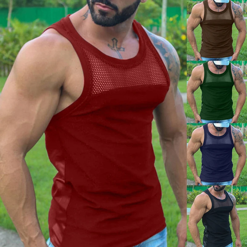 Tank Top For Men Lace Hollow Out Sleeveless Shirts Summer Mens Clothing Slim Fit Gym Clothes Workout Solid Color Vest Tops 2023
Tank Top For Men Lace Hollow Out Sleeveless Shirts Summer Mens Clothing Slim Fit Gym Clothes Workout Solid Color Vest Tops 2023