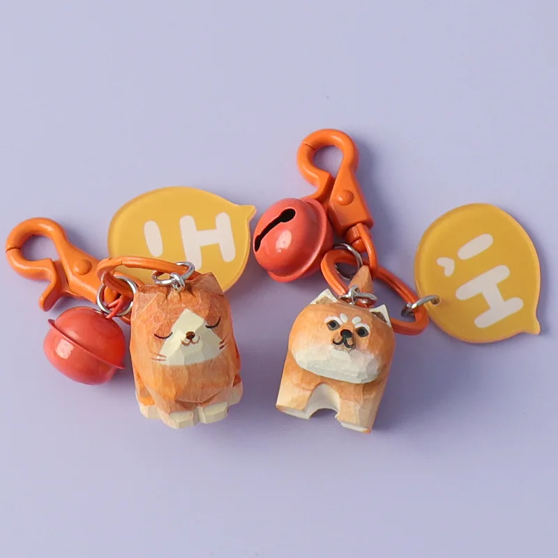 

Cat And Dog Wooden Anime Keychains Couples Lovers Carving Handcraft Key Chains Cute Kawaii Pendant Birthday Gifts Box Keyring