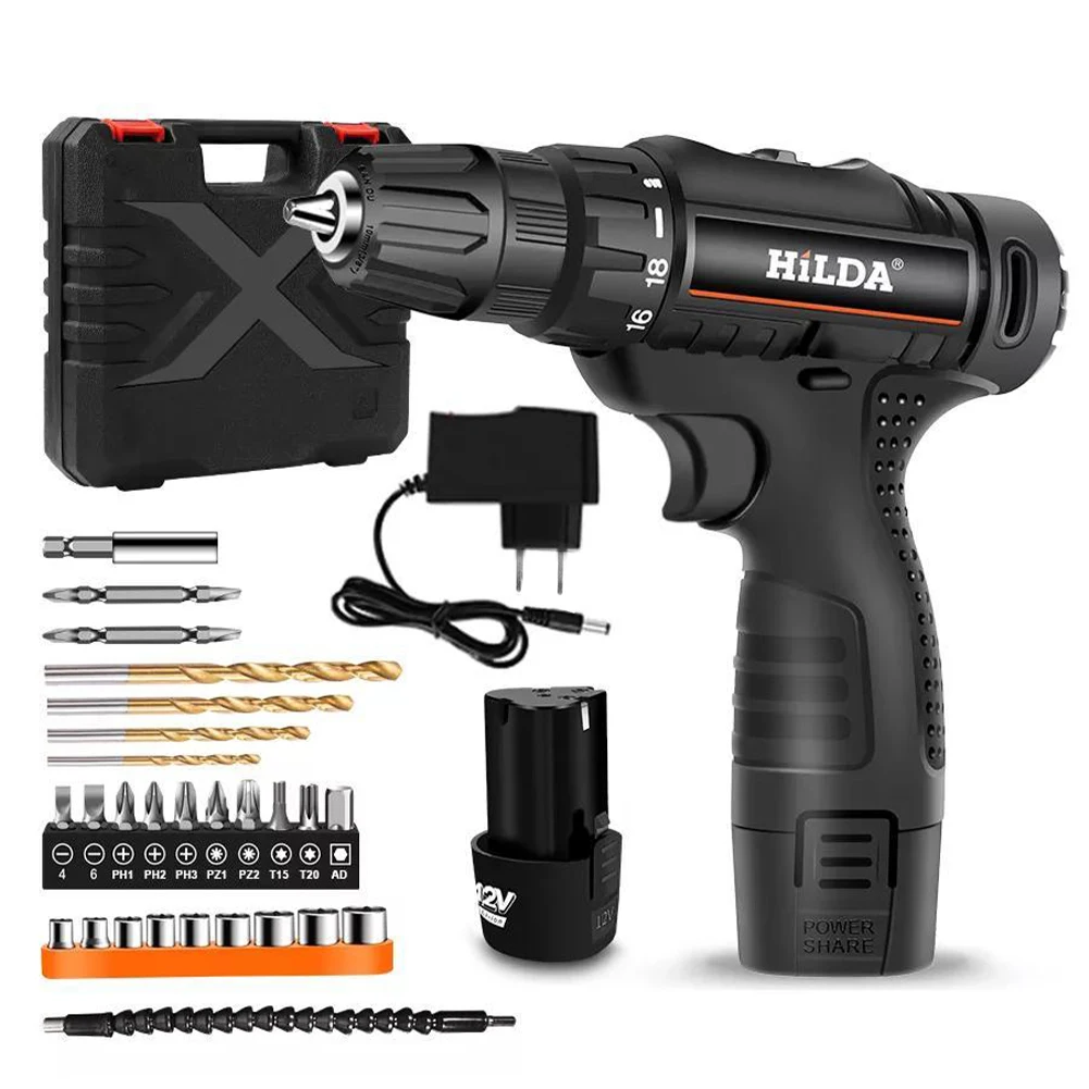 12V Electric Cordless Drill Rechargeable Electric Power Drill Set Lithium Battery Variable Speed with Drill Bits Screwdriver
12V Electric Cordless Drill Rechargeable Electric Power Drill Set Lithium Battery Variable Speed with Drill Bits Screwdriver