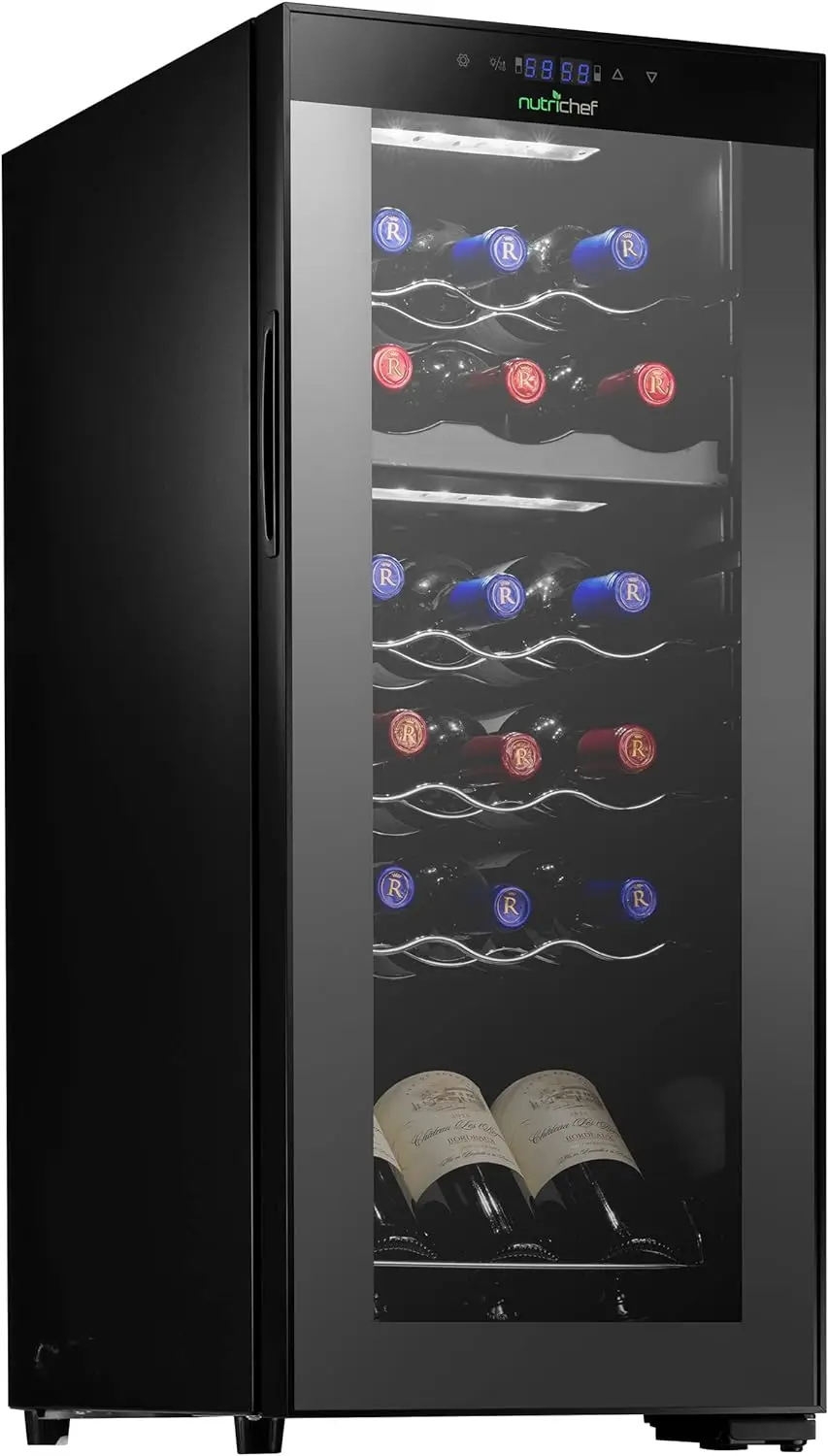 Cooler for White and Red Wines Chiller, Freestanding Compact Countertop Mini Fridge w/Digital Control, 18 Dual Zone-Black
Cooler for White and Red Wines Chiller, Freestanding Compact Countertop Mini Fridge w/Digital Control, 18 Dual Zone-Black