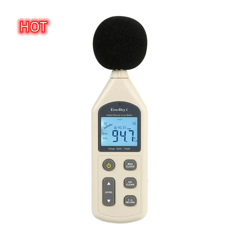 Noise Meter Measurement 30-130dB Intelligent Digital Sound Level Meter Volume Sensor Handheld Digital Noise Tester
Noise Meter Measurement 30-130dB Intelligent Digital Sound Level Meter Volume Sensor Handheld Digital Noise Tester