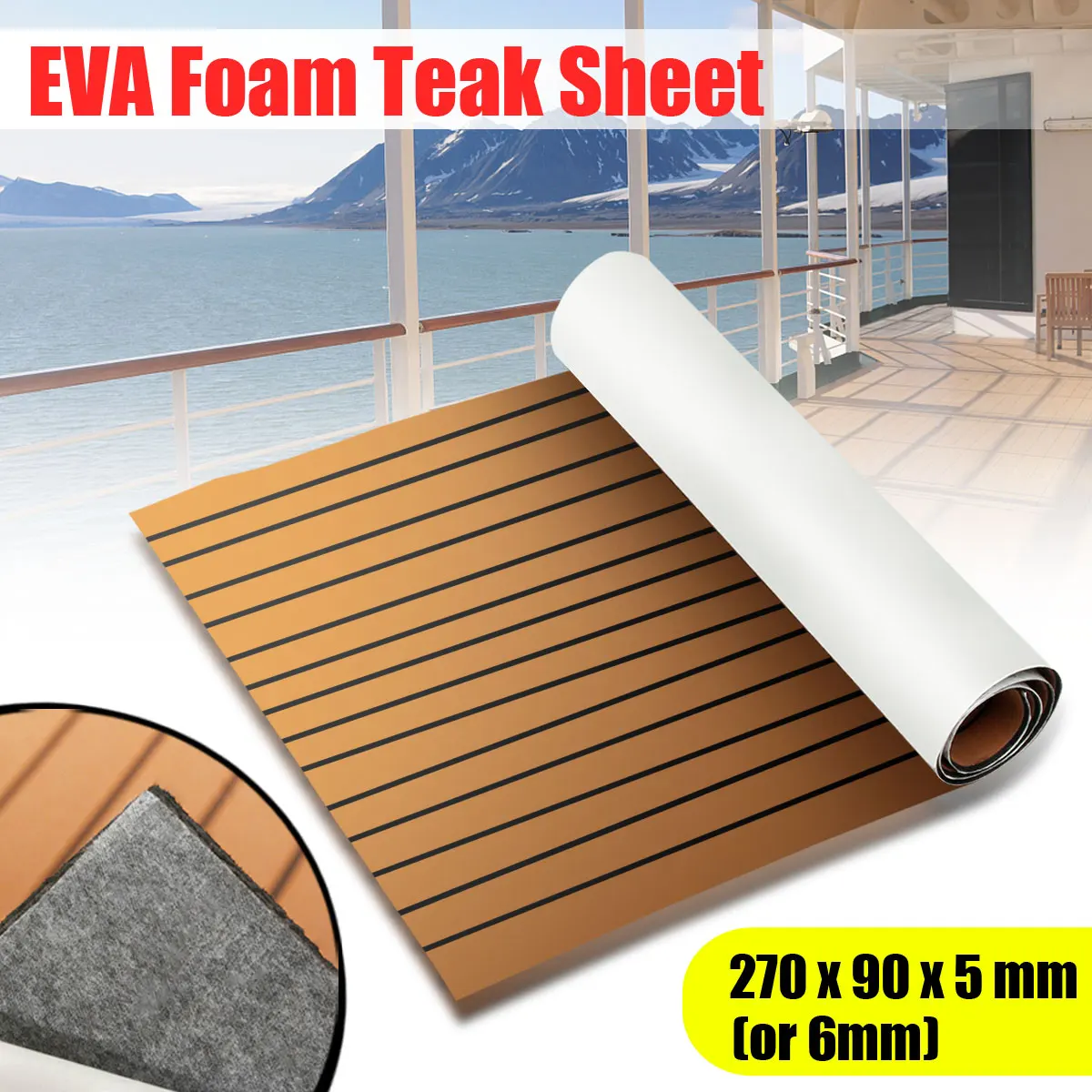 2700CM Self-Adhesive EVA Foam Boat Marine Flooring Faux Teak Decking Sheet Striped Yacht Mat Brown Black
2700CM Self-Adhesive EVA Foam Boat Marine Flooring Faux Teak Decking Sheet Striped Yacht Mat Brown Black