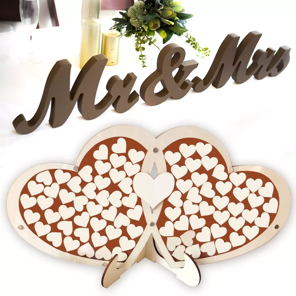 Wedding Wood Double Heart Shape Signature Guest Book Personality Plywood Tabletop Custom Personalized Puzzle Rustic Wedding
Wedding Wood Double Heart Shape Signature Guest Book Personality Plywood Tabletop Custom Personalized Puzzle Rustic Wedding