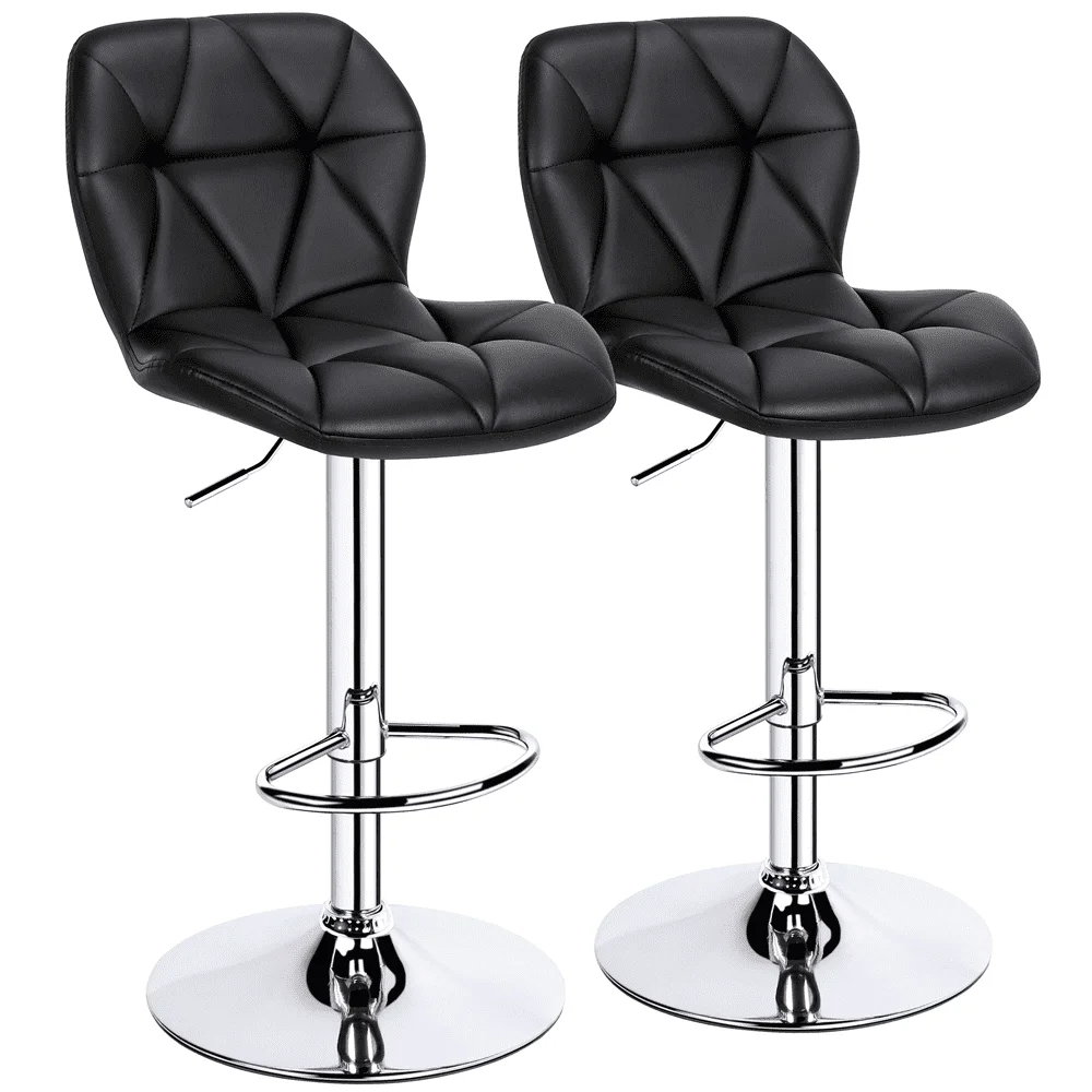 Modern Adjustable Faux Leather Swivel Armless Bar Stool, Set of 2, Black
Modern Adjustable Faux Leather Swivel Armless Bar Stool, Set of 2, Black