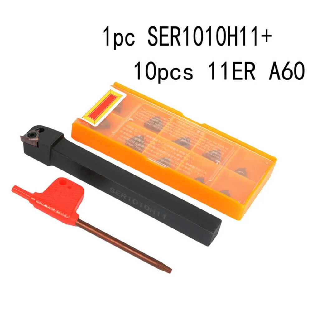 10 шт., режущий инструмент 11ER AG60 + SER1010H11 10 мм 
10 шт., режущий инструмент 11ER AG60 + SER1010H11 10 мм