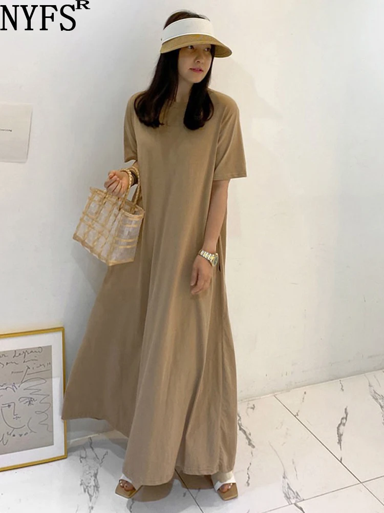 NYFS 2023 Summer New Korea Woman Dress Vestidos Robe Elbise Loose Plus Size Short Sleeve Solid Long Dresses
NYFS 2023 Summer New Korea Woman Dress Vestidos Robe Elbise Loose Plus Size Short Sleeve Solid Long Dresses