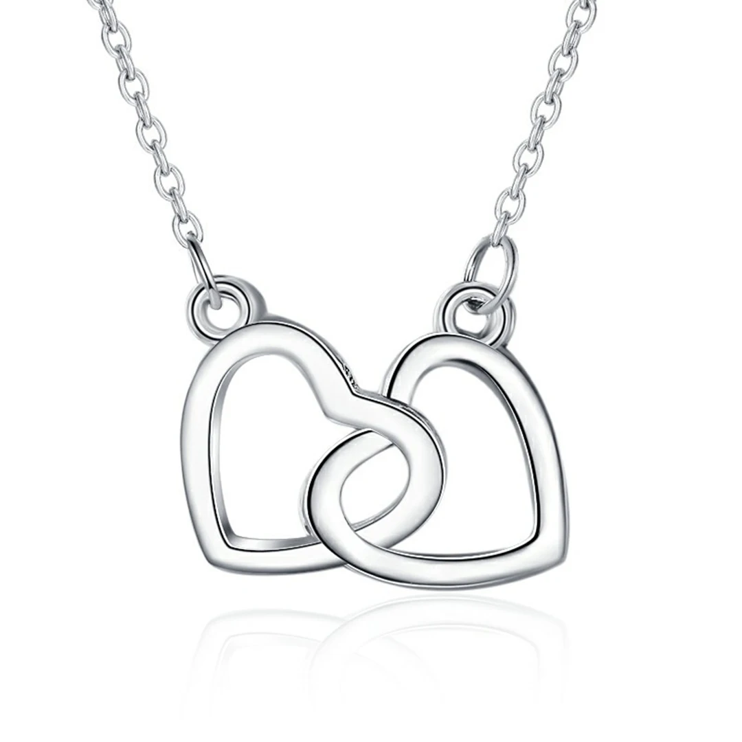 Sweet and Romantic Charm Women 925 Silver Fashion Jewelry Female Double Heart Pendant Ladies Necklace Holiday Gifts
Sweet and Romantic Charm Women 925 Silver Fashion Jewelry Female Double Heart Pendant Ladies Necklace Holiday Gifts