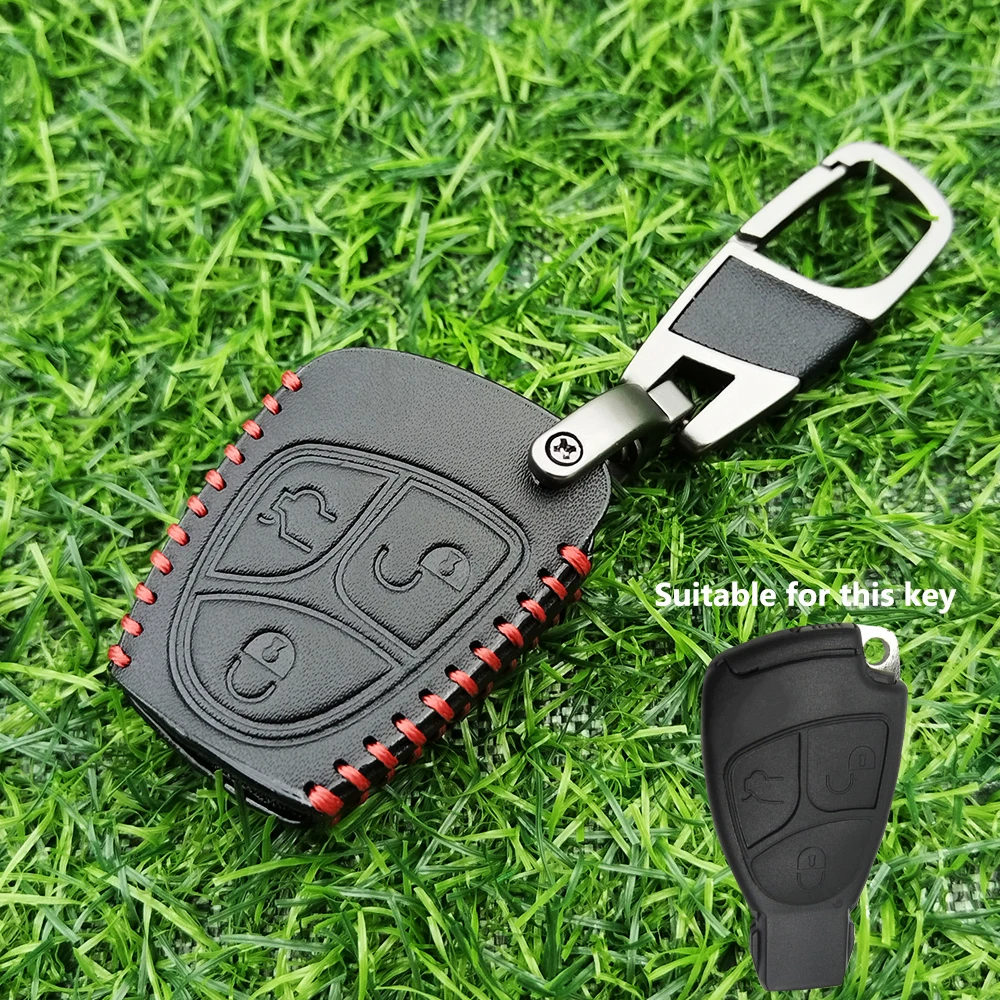 Кожаный чехол-держатель для дистанционного ключа автомобиля для Mercedes Benz C B E R Class GL CLS CLK SLK W203 W211 W204 2/3 кнопки 
Кожаный чехол-держатель для дистанционного ключа автомобиля для Mercedes Benz C B E R Class GL CLS CLK SLK W203 W211 W204 2/3 кнопки
