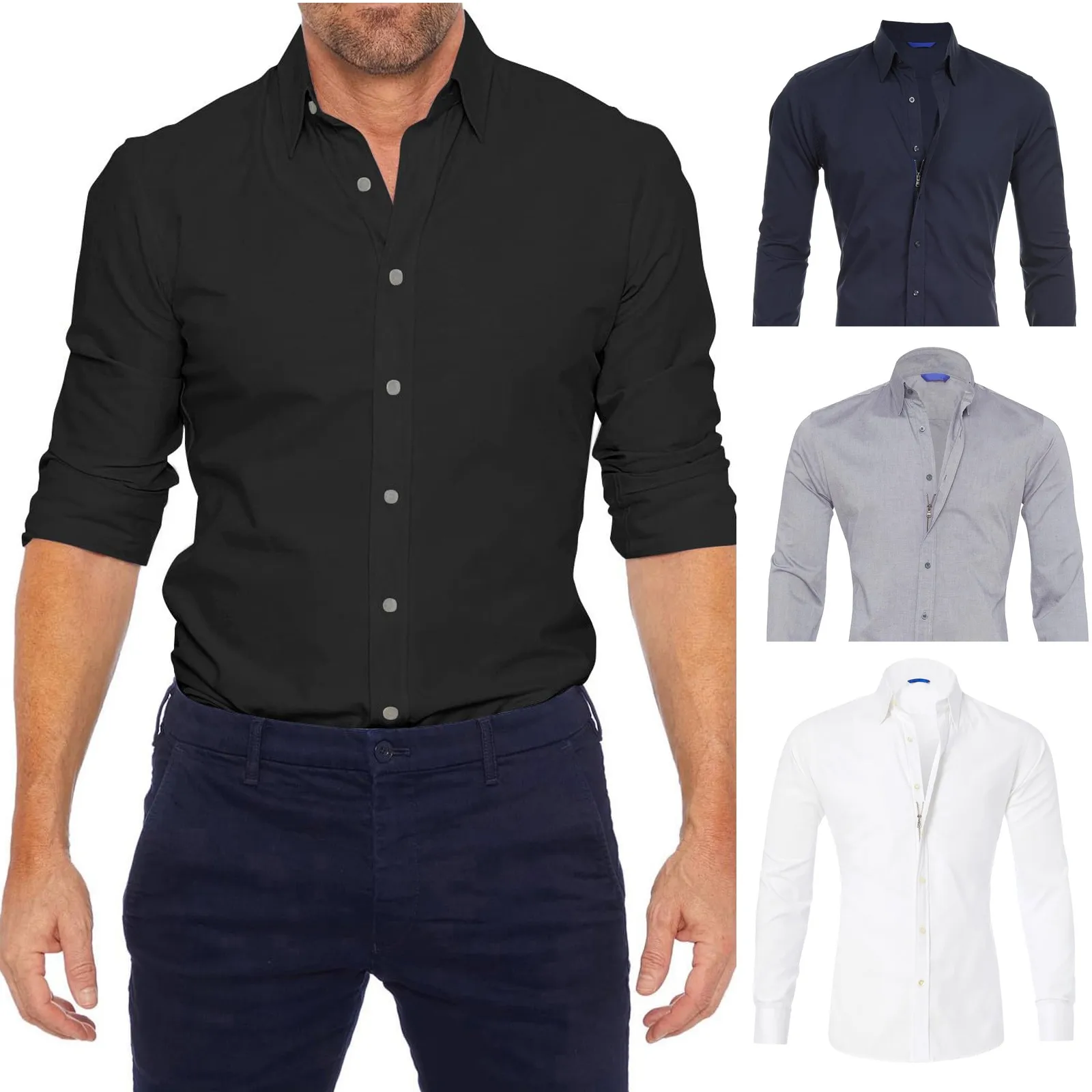 Fit Shirt Men's Casual Dress Shirts Wrinkle T Shirts Long Sleeve Zip Up Tshirts Stretch Solid Business Button Down Work Pocket 
Fit Shirt Men's Casual Dress Shirts Wrinkle T Shirts Long Sleeve Zip Up Tshirts Stretch Solid Business Button Down Work Pocket