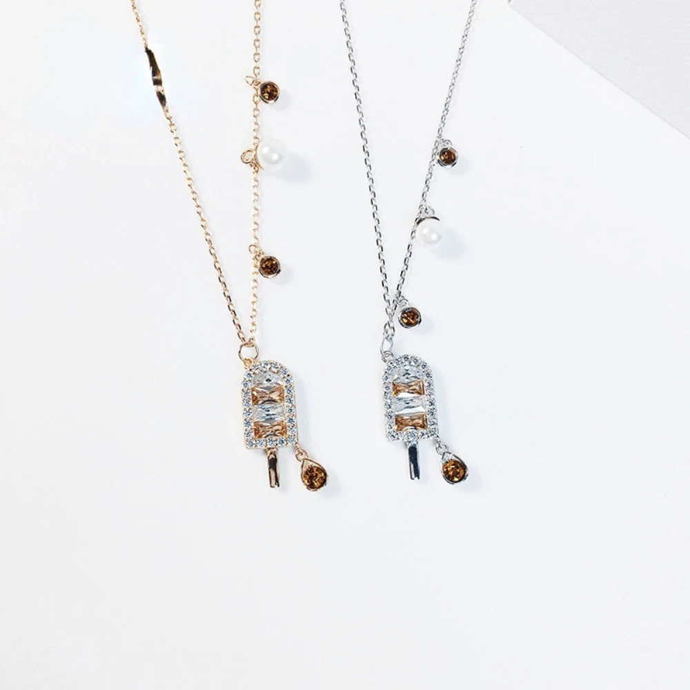 Sterling Silver Ice Cream Clavicle Chain With Zircon Popsicle Pendant Necklace Jewelry Valentine Day Gifts for Women Teen Girls
Sterling Silver Ice Cream Clavicle Chain With Zircon Popsicle Pendant Necklace Jewelry Valentine Day Gifts for Women Teen Girls