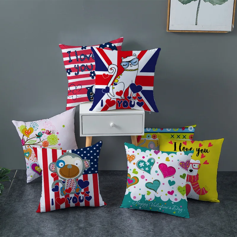 Valentine's Day Love Pillowcase 45x45 Cartoon Animal Polyester Print Cushion Cover Sofa Home Decoration Chair Throw Pillow Case
Valentine's Day Love Pillowcase 45x45 Cartoon Animal Polyester Print Cushion Cover Sofa Home Decoration Chair Throw Pillow Case