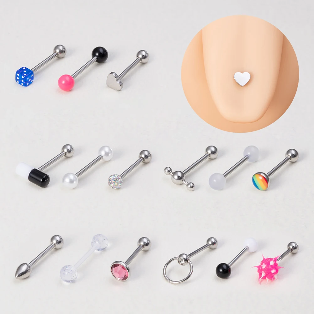 3Pcs/lot Assorted Styles 14G Tongue Rings Stainless Steel Acrylic Dice Capsules Tongue Piercing Barbells Body Jewelry Wholesale
3Pcs/lot Assorted Styles 14G Tongue Rings Stainless Steel Acrylic Dice Capsules Tongue Piercing Barbells Body Jewelry Wholesale