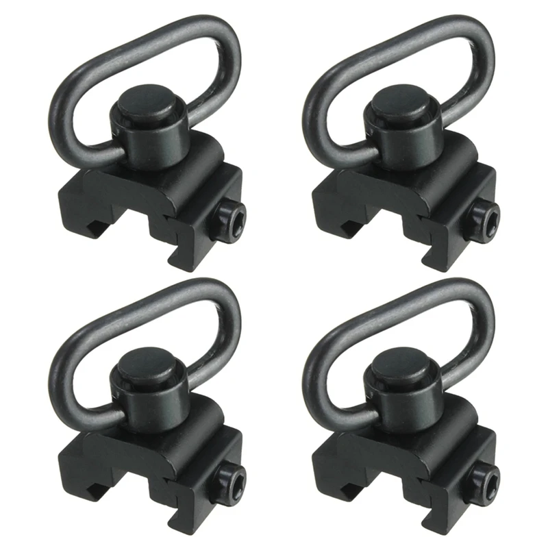 

4X Quick Release Detach QD Sling Swivel Attachment With 20Mm Picatinny Rail Mount Black